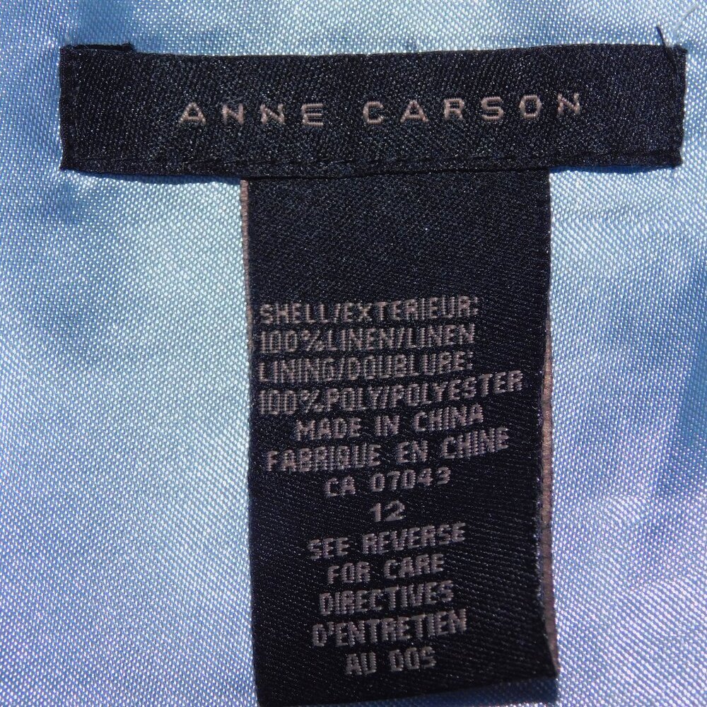 Anne Carson White Linen Eyelet Lined Midi A line Skirt Womens 12 - Picture 3 of 10